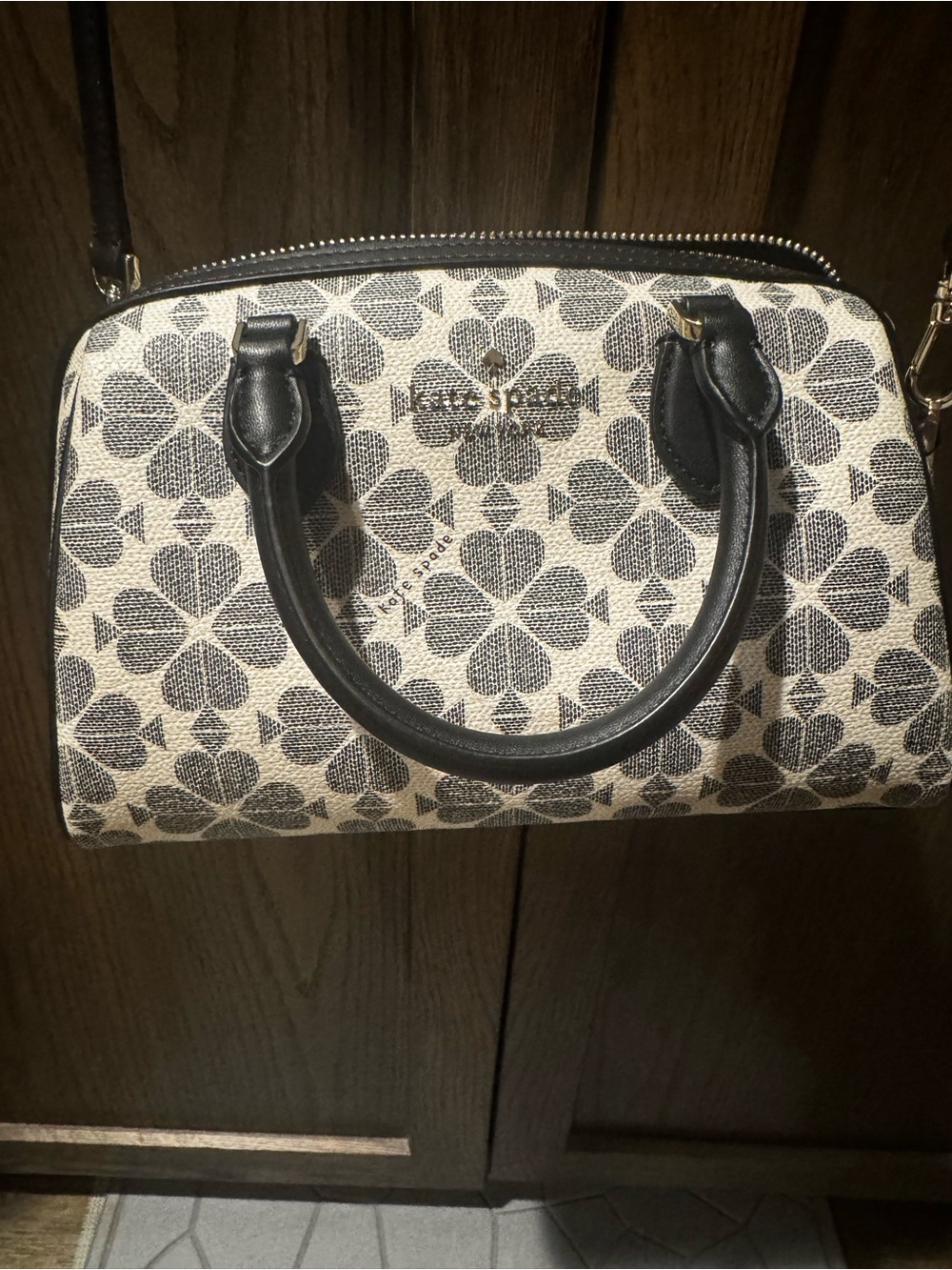 kate spade Black & Cream Floral Pattern Satchel